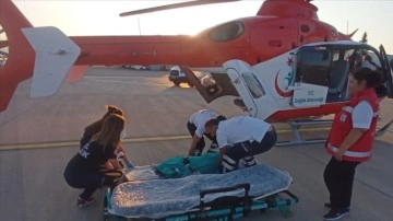 Ambulans helikopter yanık tedavisi gören bebek düşüncesince havalandı